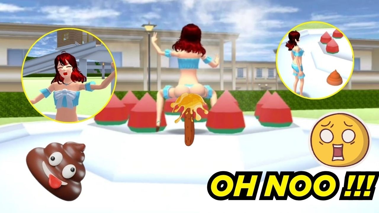 RINA E'EK DI AIR MANCUR TAMAN DEPAN CAKE SHOP GAK TAHAN LAGI | SAKURA SCHOOL SIMULATOR