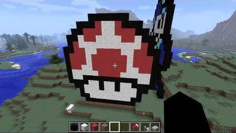 8-bit mario mushroom minecraft