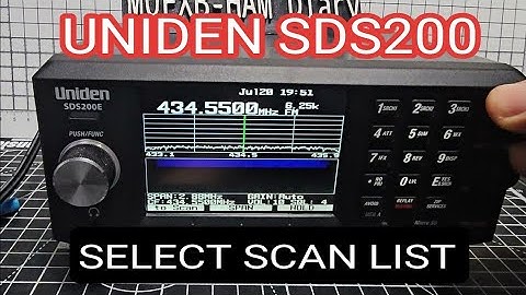 UNIDEN SDS200 - Select Scan List & Zip code Database