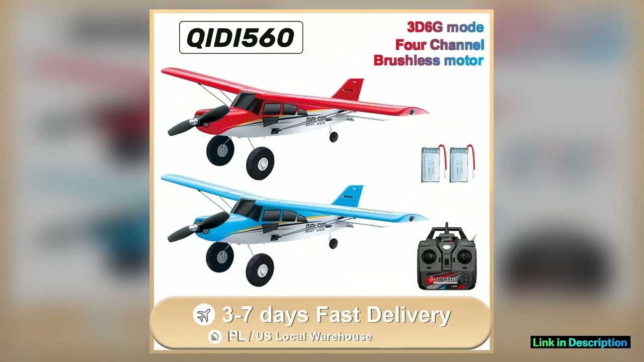 M7 Moore Offroad Aircraft Qidi560 RC Plane EPP 4CH Remote Control Brushless Airplane with LED
