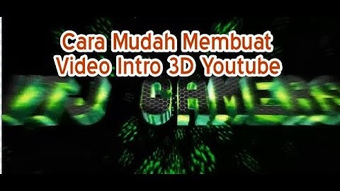 Cara Membuat Intro Youtube 3D | Create an Animated 3D Text Intro Video | TUTORIAL PANZOID