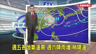 202642週五各地氣溫高 週六降雨增 稍降溫民視新聞