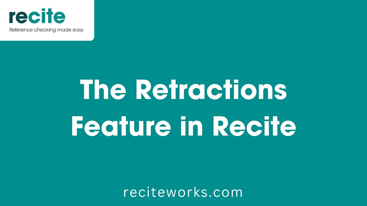 Retracted Sources Feature in Recite [Paid plan only] - YouTube