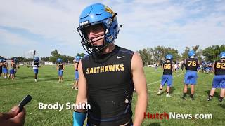 Day 1 of football practice for hutchinson high school on monday, aug.
14, 2017