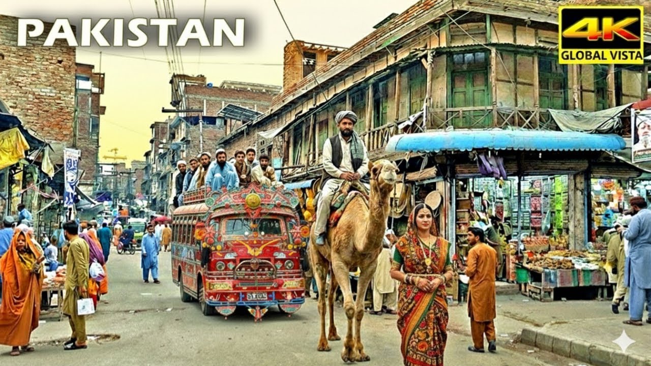 Cinematic Walking Tour 4K | Peshawar Clock Tower 🇵🇰 | Walking Tour in Pakistan 4K UHD | Daily Life