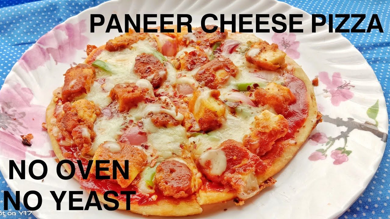 Paneer Cheese Pizza Recipe No Oven No Yeast Paneer Pizza Cheese