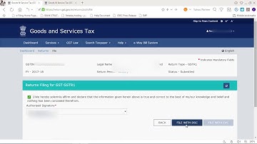 How to File return with DSC in GST portal