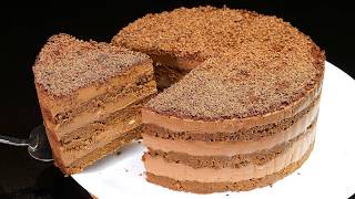 Gâteau au chocolat et au café ! Pas de farine, pas de four ! Recette en 5 minutes !