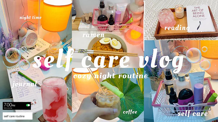 self-care night routine🎀 relaxing & productive, journal, skincare, cooking, reading, aesthetic life