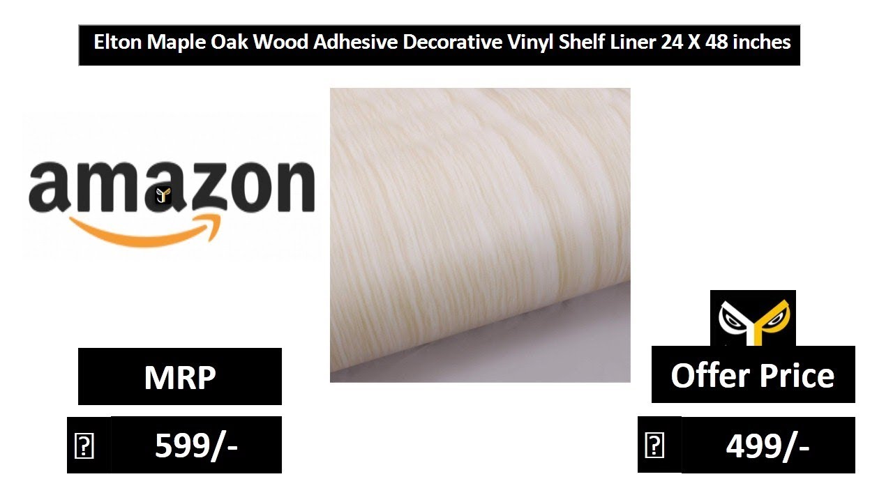 Elton Maple Oak Wood Adhesive Decorative Vinyl Shelf Liner 24 X 48