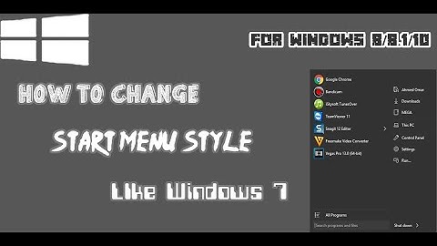 Computer Basics: How to change your Start Menu style like Win 7 [ Win 8/8.1/10 ]