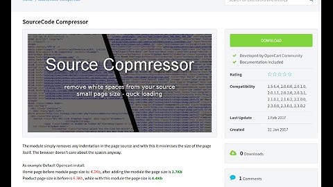 How to install the SourceCode Compressor extension for Opencart