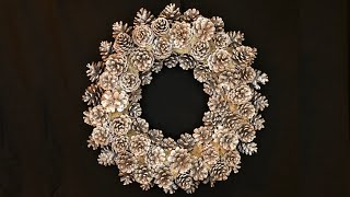 Making a Christmas Pinecone Wreath