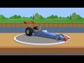 Building and testing dragster - cartoon for kids