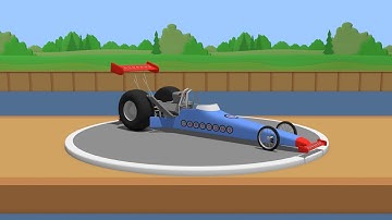 Building and testing dragster - cartoon for kids