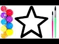 Glitter Stars coloring and drawing for Kids, Toddlers  Кис Кис