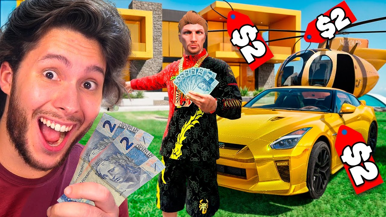 Tudo CUSTA R$2 REAIS no GTA 5 RP!!