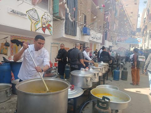 إفطار المطرية أجواء رمضان مبهرة فى عزبة حمادة وتجهيزات أطول مائدة افطار فى العالم