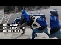 Weather Gone Viral Reporter Knocked Off Feet By High Wind