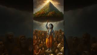 Govardhan Leela | When Lord Krishna Lifted a Mountain to Save His Village 💪🌧️ | #shorts #krishna