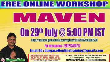 Free Maven Online Workshop by Nagoor babu