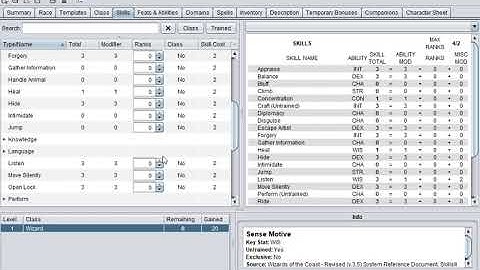 Making D&D 3.5 character with PCGEN