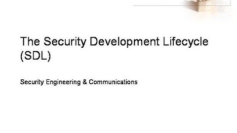 TCAAB 2004 - The Security Development Lifecycle (SDL) - Steve Lipner - 2004/08