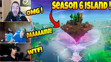 NINJA,COURAGEJD,CIZZORZ,TFUE REACTS AT NEW FLOATING ISLAND! Fortnite FUNNY Moments season 6