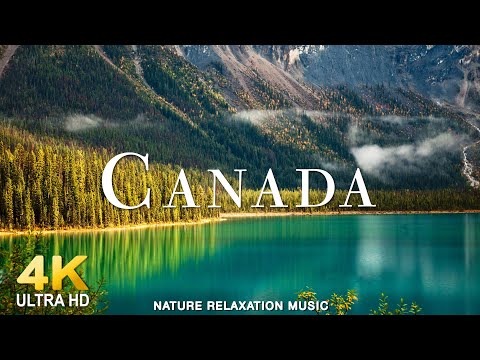 FLYING OVER Canada 4K UHD - Amazing Beautiful Nature Scenery with Relaxing Music 