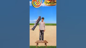 Moye Moye flying body parts matching vs burger, lollipop & green lizard - Funny vfx magic#shorts​