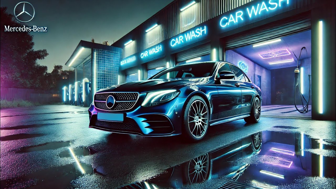 Mercedes w212 night wash and ride, deep blue color