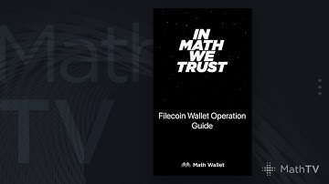 MathTV-18 Filecoin Wallet Operation Guide