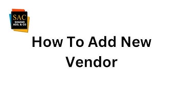 How To Add New Vendor