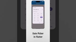 DatePicker in flutter #flutter #fluttertutorial  #codingtutorial #codingtips #animation #appdev