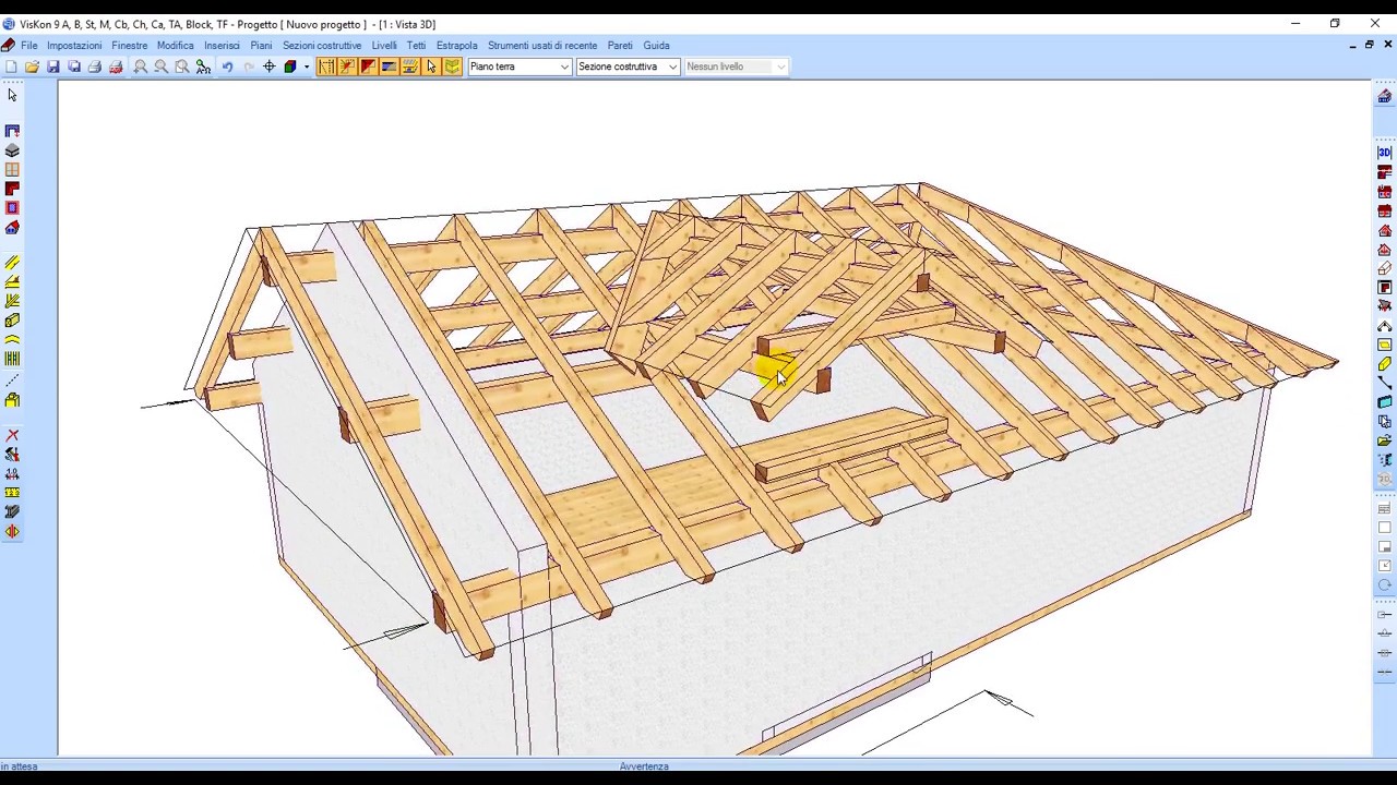Visione dinsieme dei software weto per progettare/fare tetti case e ... Sezione tetto in legno