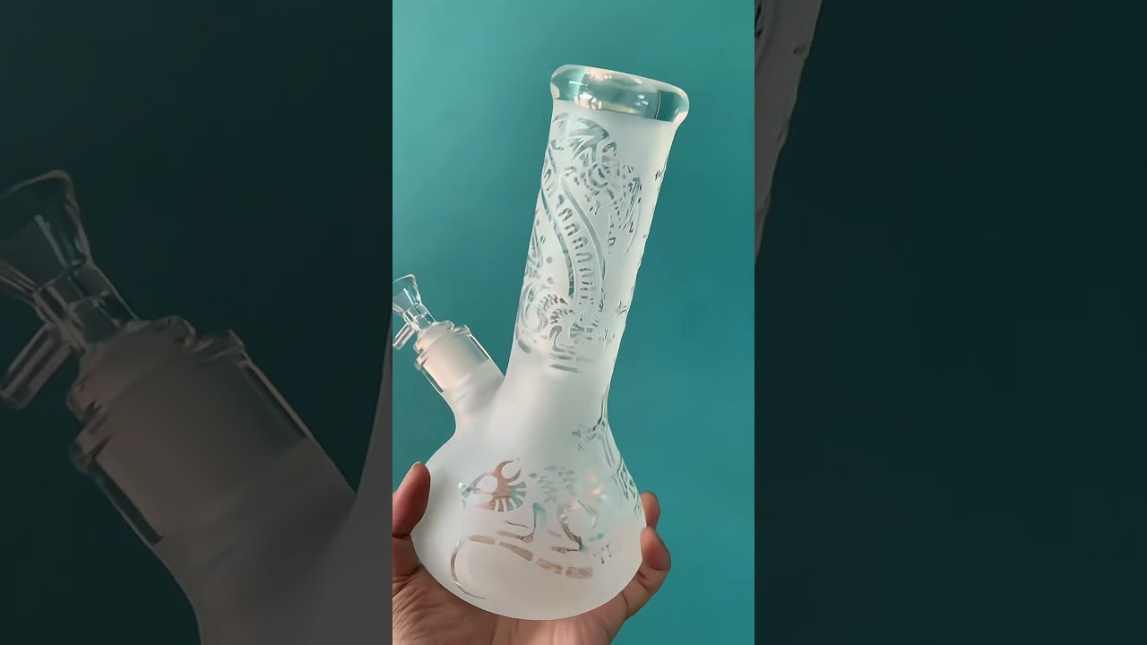 Toke Tech Sandblasted 9mm Thick Glass Beaker Bong