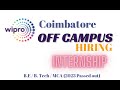 Wipro Official Hiring off Campus Trainee 2024