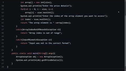 Array Manipulation   Use try with multi catch| Hands-on#24