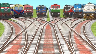 TRAINS CROSSING BACK TO BACK ON BRANCHED FORKED RAILROAD TRACKS?train simulator