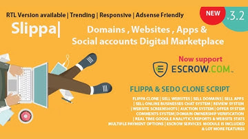 Slippa - Domains,Website App & Social Media Marketplace PHP Script | Domain Selling Website Script