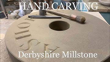 HANDCARVING STONE MILLSTONE, carving a house sign into Derbyshire millstone , carving a house plaque
