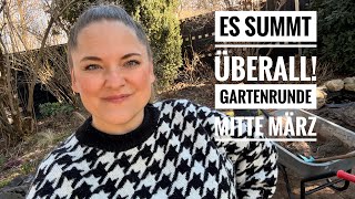 🌸 Der Garten explodiert! Gartenrundgang Mitte März (Baustellen, Blüten &amp; Rosenschnitt)
