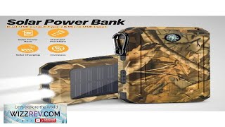 10000mAh Solar Power Bank Portable Solar Mobile Phone Charger Camping External Battery
