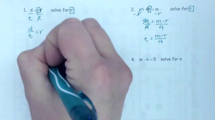 Algebra 1 Big Ideas 1.5: Solving Literal Equations and Formulas for a Variable