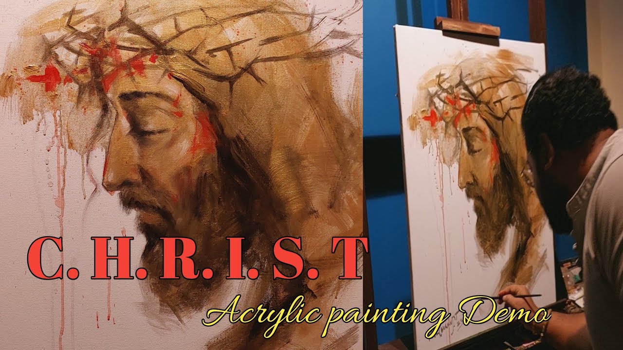 Jesus Christ Acrylic On Canvas Quick Painting Demo With Artist Paul jesus-christ-acrylic-on-canvas-quick-painting-demo-with-artist-paul