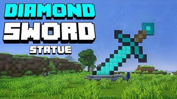 How to Build a Diamond Sword Statue in Minecraft | Easy Build