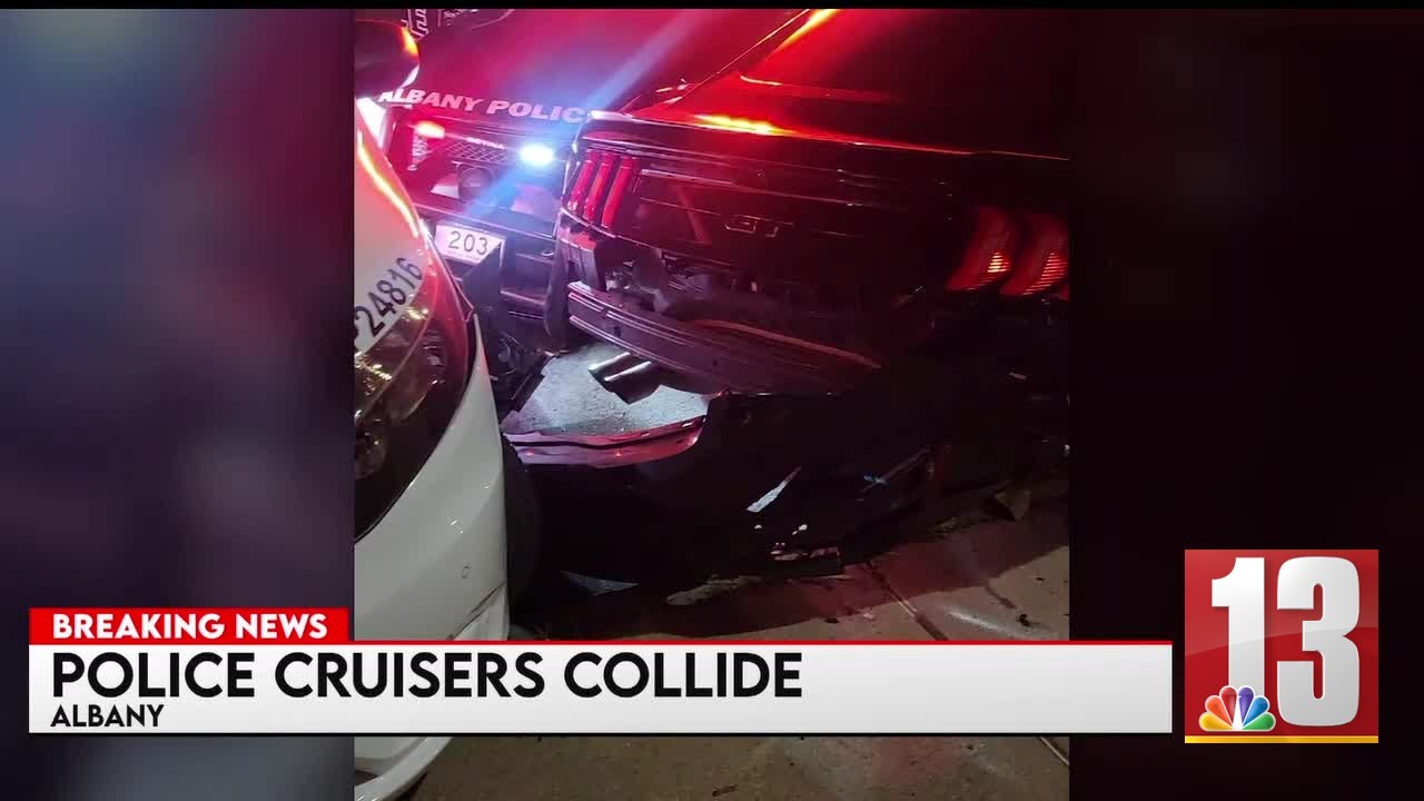 Teen arrested, police cruisers collide - YouTube
