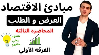 مبادئ الاقتصاد | العرض والطلب | المحاضره الثالثه | الفرقه الأولي