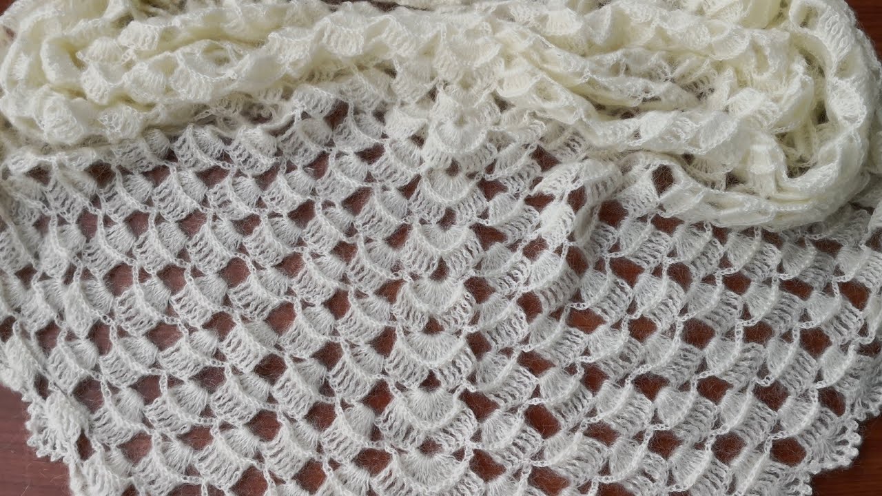 3 Boyutlu Üçgen Midye Şal Yapımı