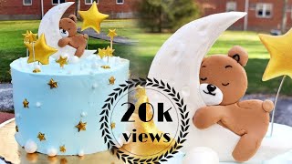 Twinkle Twinkle little star cake || Bear on the Moon Cake